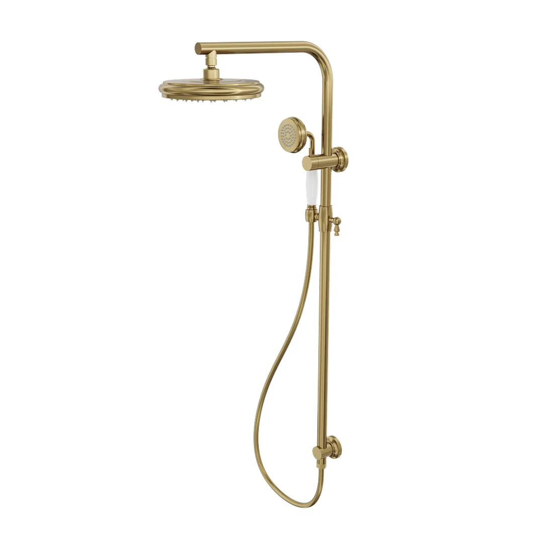 Linsol Klassique Shower Combination with 210mm Head - Brushed Brass