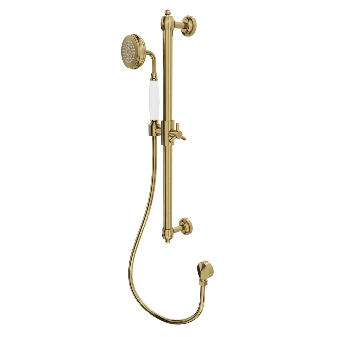 Linsol Klassique Sliding Shower Rail - Brushed Brass