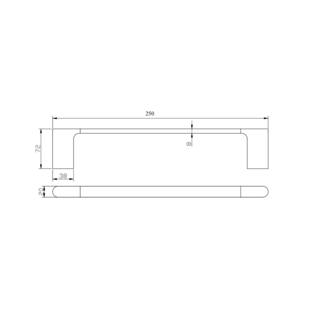 Sienna Round Guest Towel Bar 250mm - Chrome - Image 2