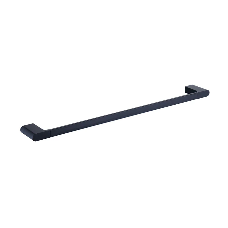 Kompakt Rund Single Towel Rail 600mm - Matte Black - Image 3