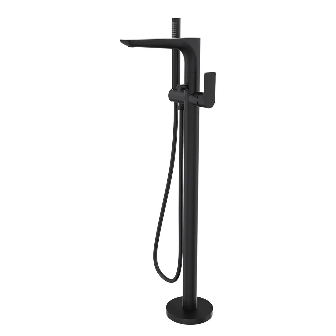 Linsol Kyah Freestanding Bath Filler with Hand Shower - Matte Black
