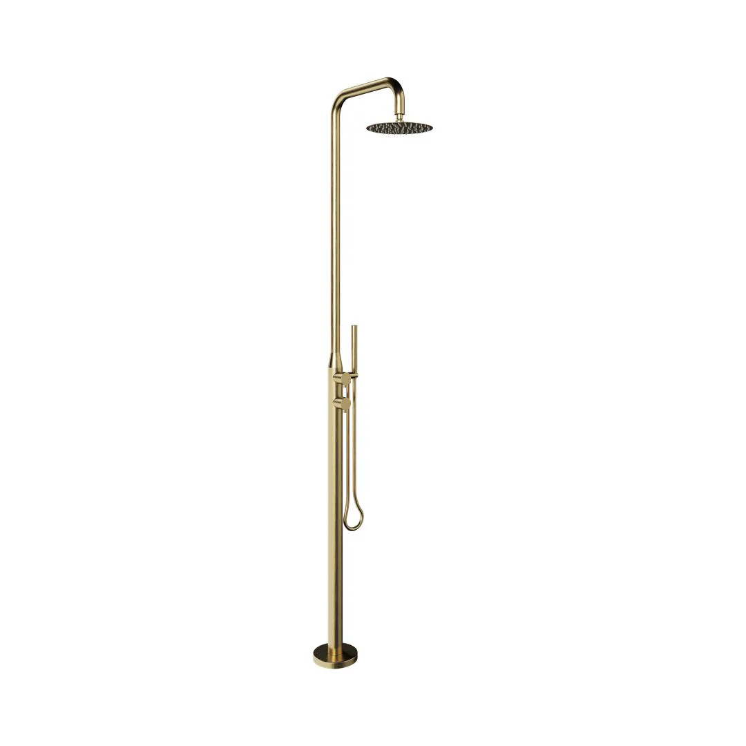 Linsol Lamezia Marine Grade Outdoor Shower - Brushed Brass