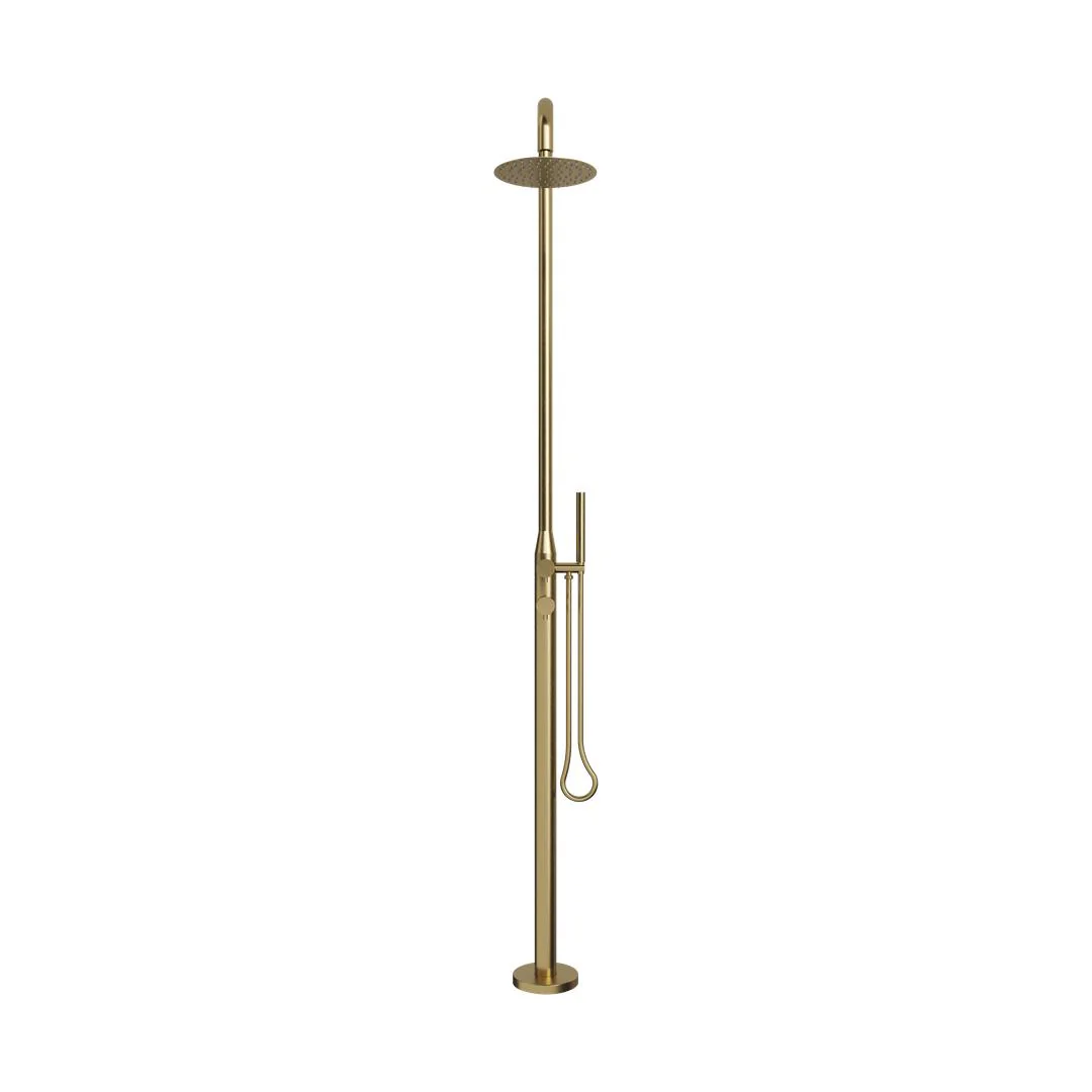 Linsol Lamezia Marine Grade Outdoor Shower - Brushed Brass - Image 2