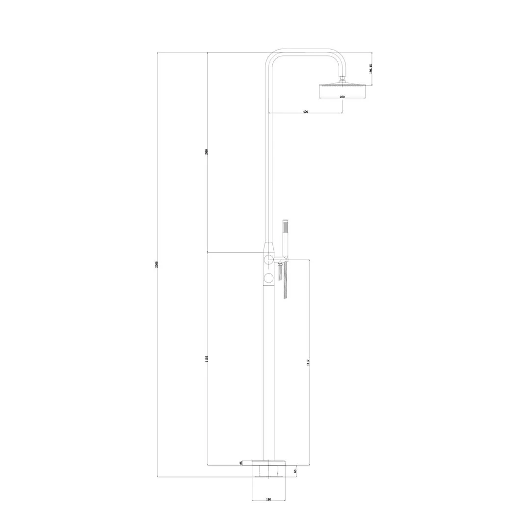 Linsol Lamezia Marine Grade Outdoor Shower - Brushed Brass - Image 4