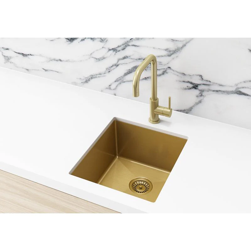 Meir Lavello Kitchen Sink Single Bowl 380 x 440 - PVD Brushed Bronze Gold