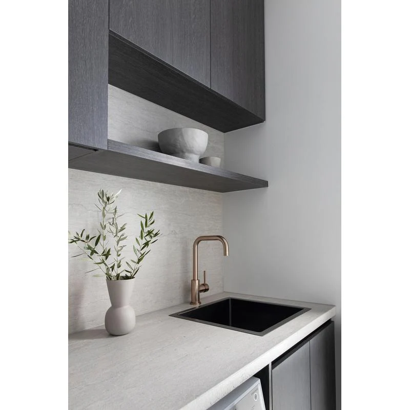 Meir Lavello Kitchen Sink Single Bowl 450 x 450 - PVD Gun Metal Black - Image 3