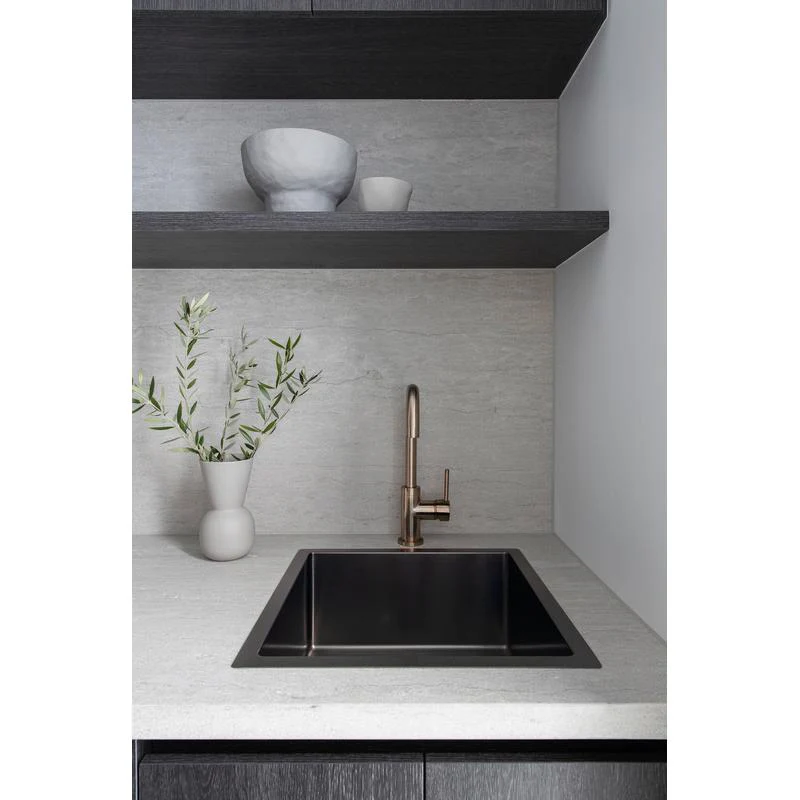 Meir Lavello Kitchen Sink Single Bowl 450 x 450 - PVD Gun Metal Black - Image 4