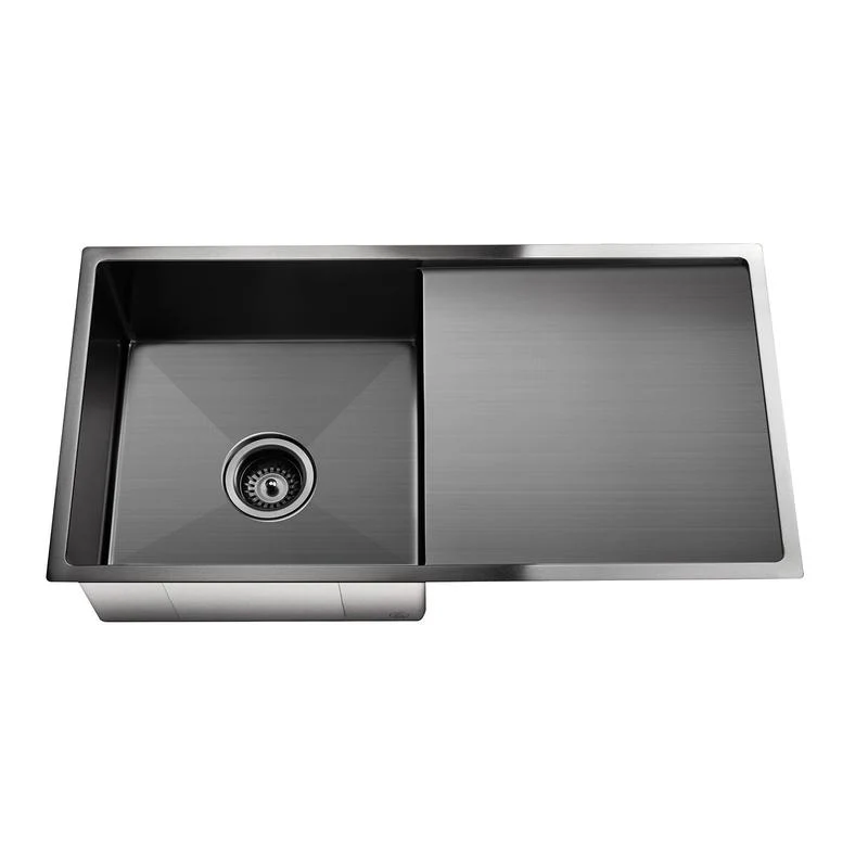 Meir Lavello Kitchen Sink Single Bowl & Drainboard 840 x 440 - PVD Gun Metal Black - Image 3