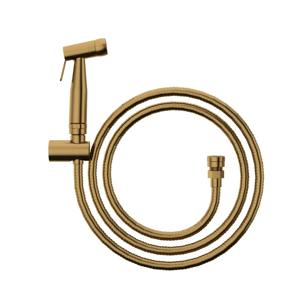 Linkware Bidet Trigger Spray with Reinforced Hose/Dual Check Valve - Copper