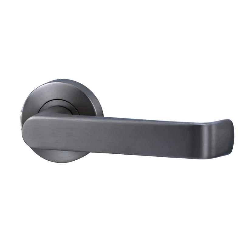 Lockwood Lever V1 Passage Set With Latch - Satin Gun Metal PVD
