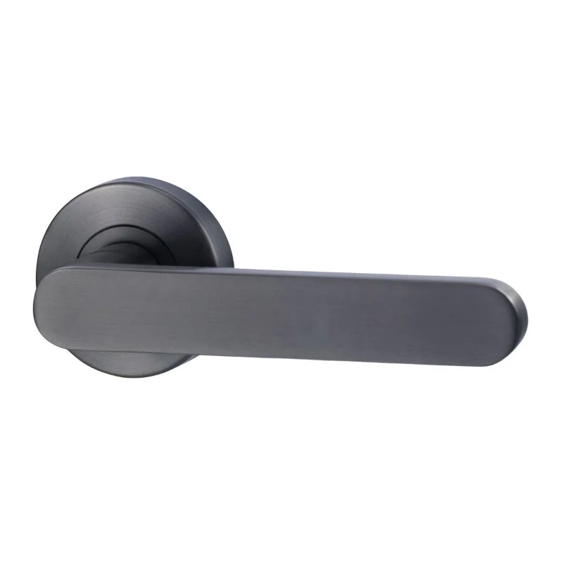Lockwood Lever V3 Passage Set With Latch - Satin Gun Metal PVD