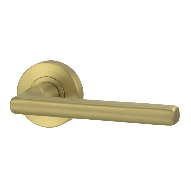 Lockwood Lever V4 Passage Set With Latch - Satin Brass PVD