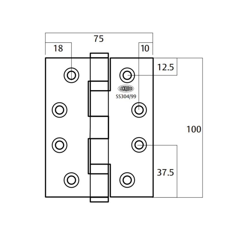 Lockwood Loose Pin Hinges - Satin Bronze PVD - Image 3
