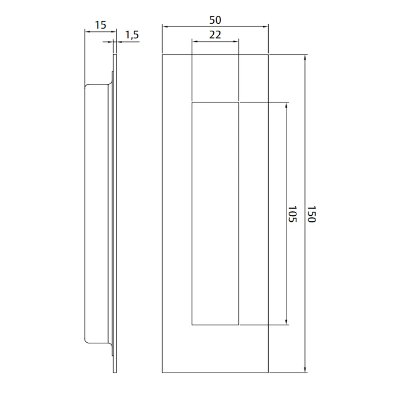 Lockwood Vivid 150mm Flush Pulls - Satin Bronze PVD - Image 2