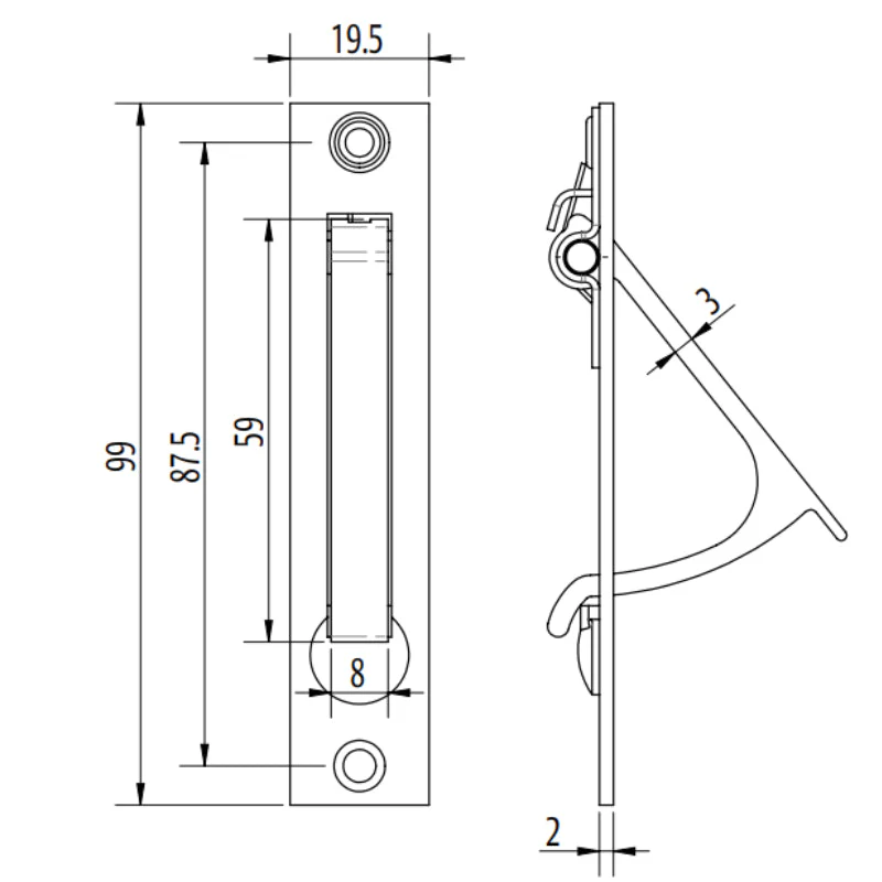 Lockwood Vivid Cavity Sliding Door Edge Pull - Satin Bronze PVD - Image 2