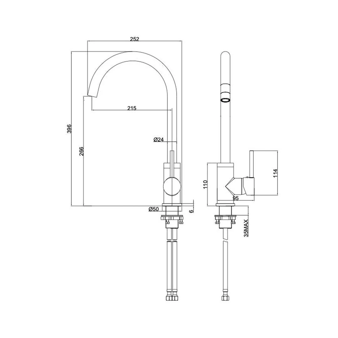 Linsol Louis S2 Sink Mixer Eco - Gunmetal - Image 3