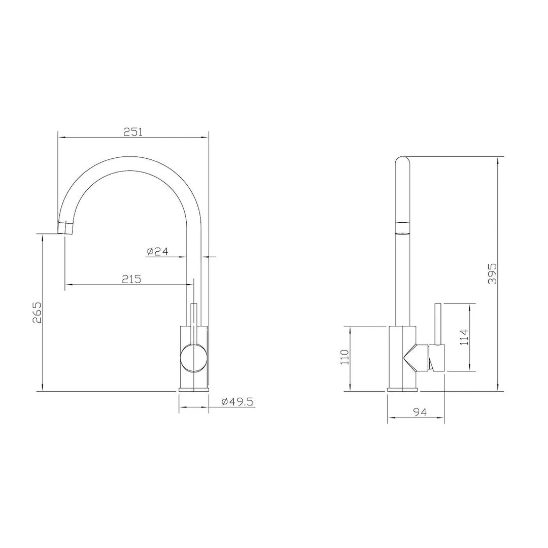 Linsol Louis Sink Mixer - Brushed Brass - Image 4