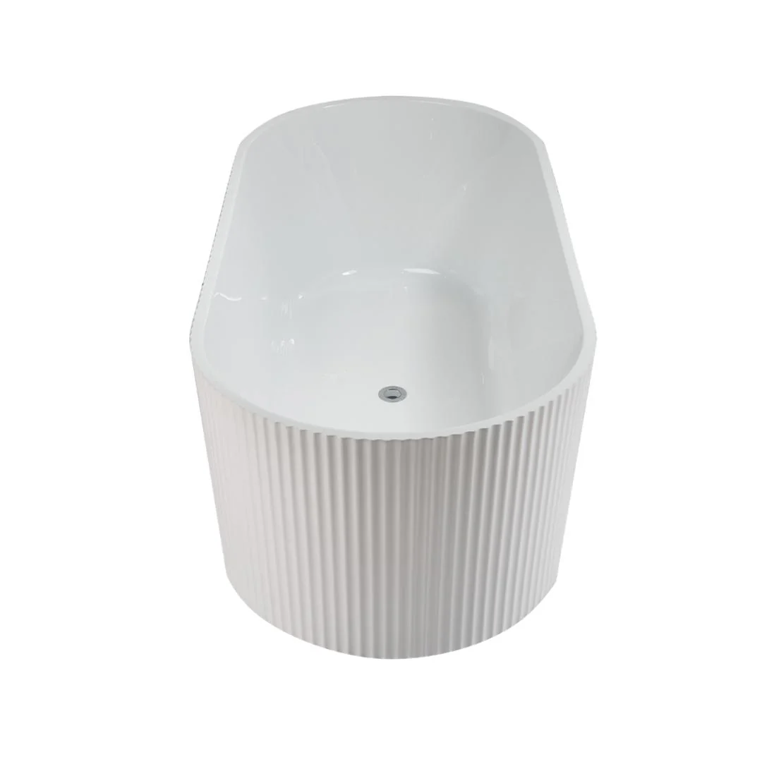 Linsol Lucy 1500mm Freestanding Bath with Overflow - Gloss White - Image 2