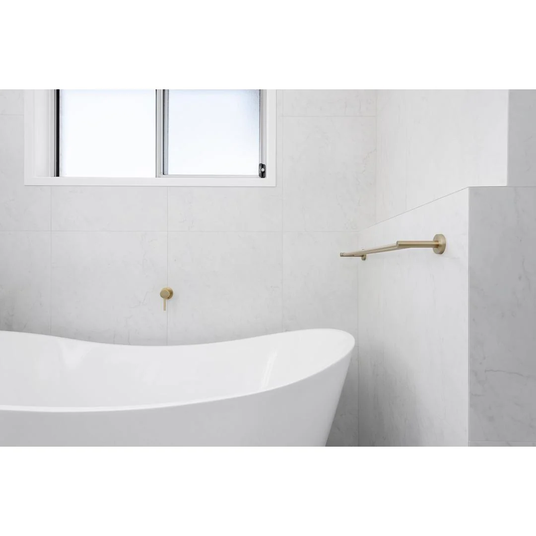 Linsol Lux S2 800mm Double Towel Rail - Brushed Brass - Image 2