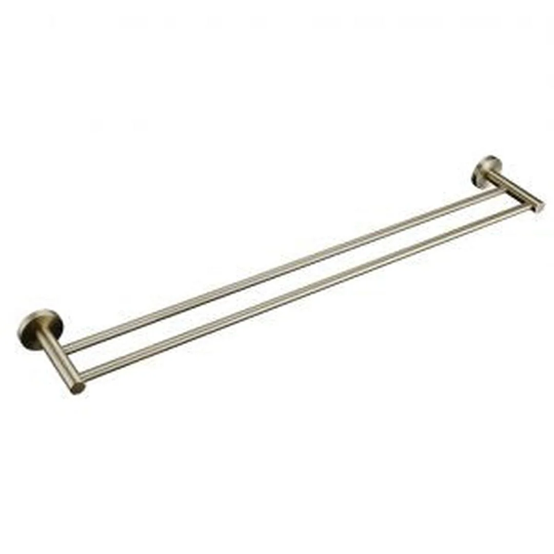 Linsol Lux S2 800mm Double Towel Rail - Brushed Brass - Image 3