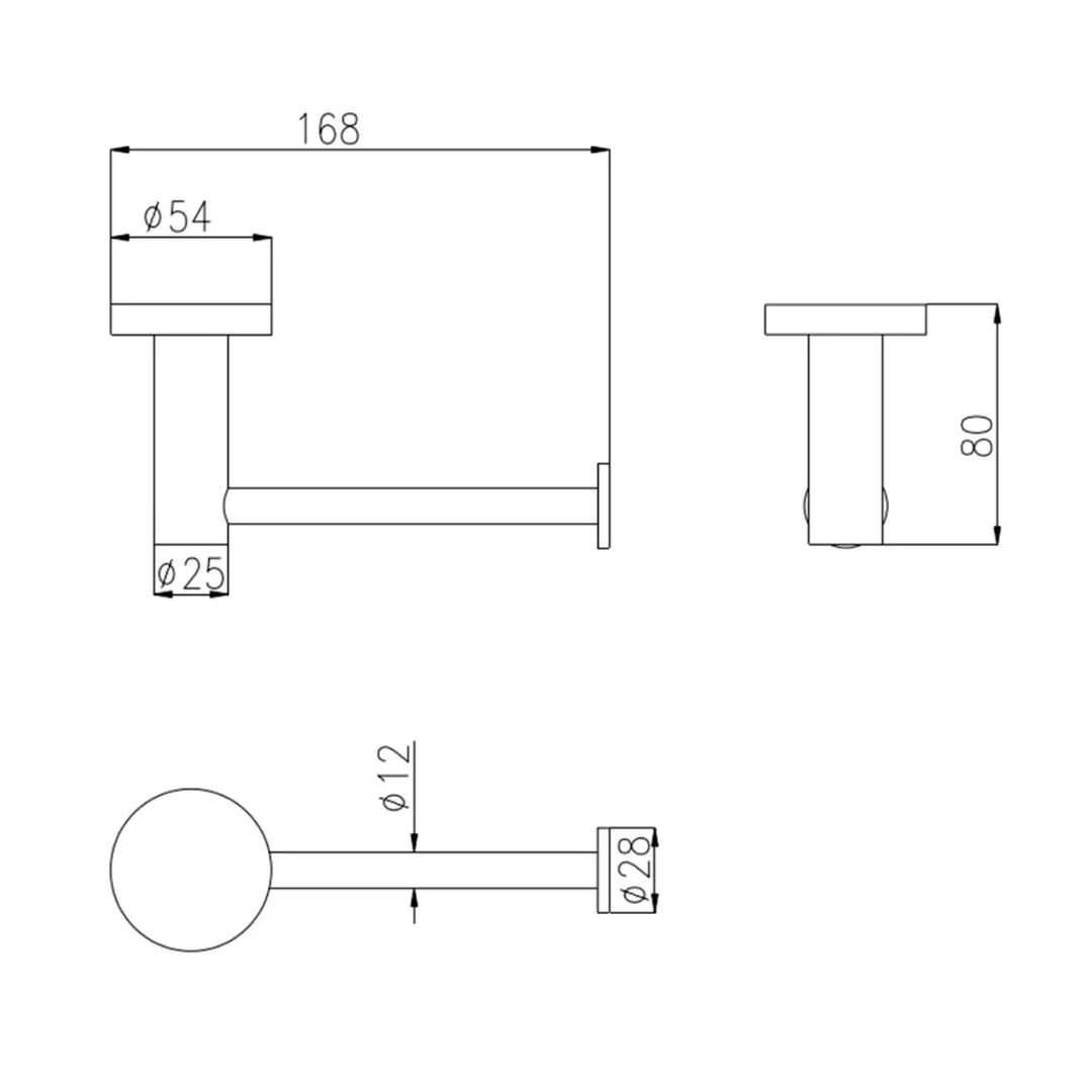 Linsol Lux S2 Toilet Roll Holder - Brushed Brass - Image 2
