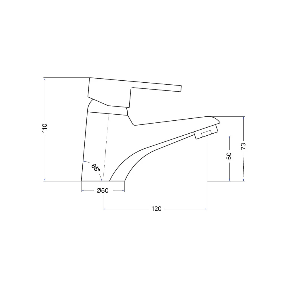 Mixx Magnolia Fixed Basin Mixer - Chrome - Image 2