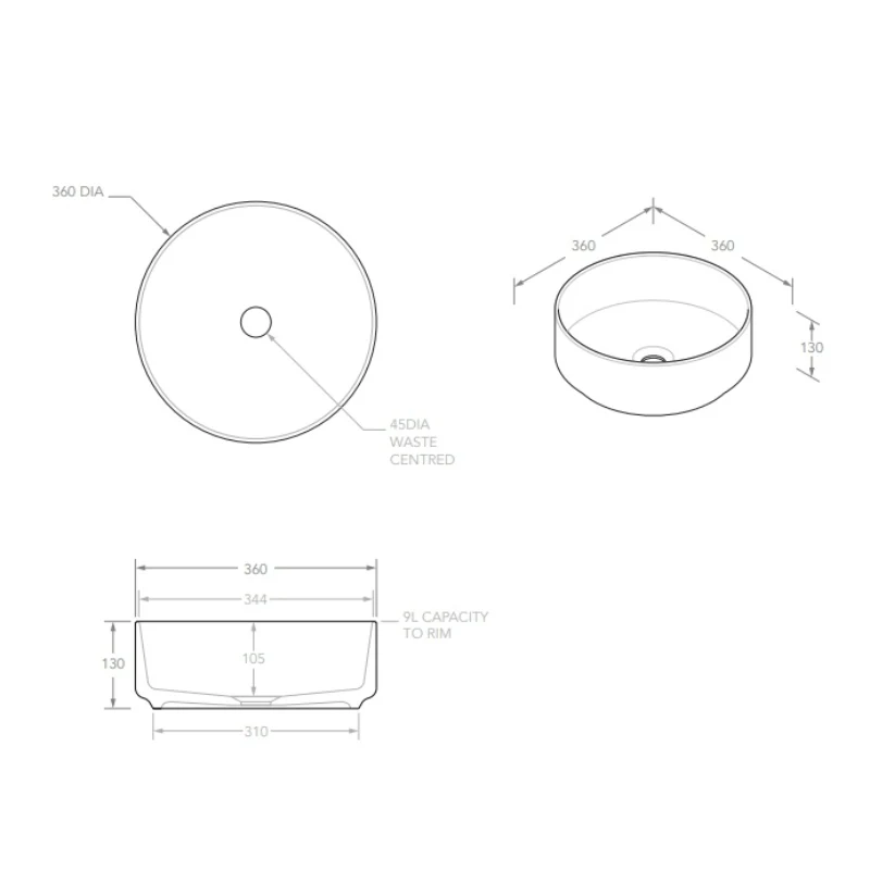 ADP Margot 360mm Above Counter Basin - Matte Forest - Image 2