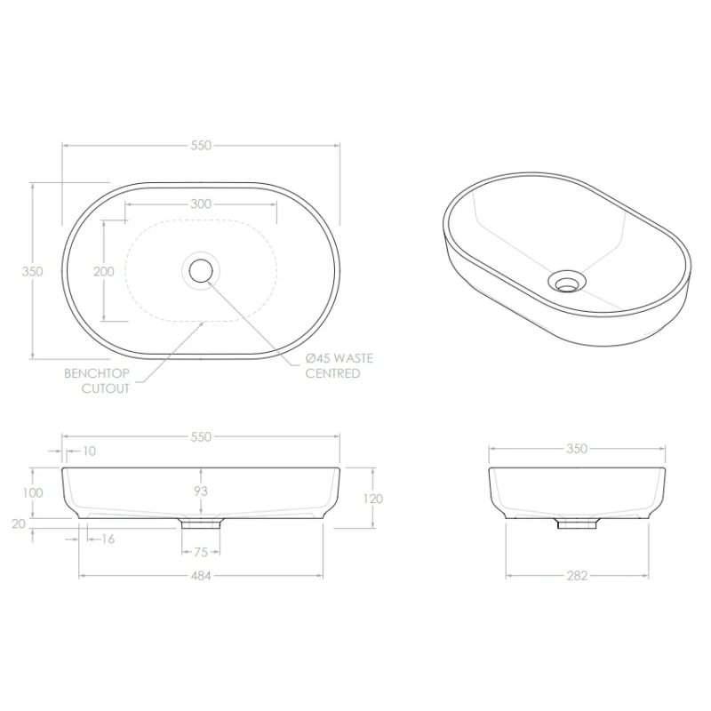 ADP Marilyn 550mm Above Counter Basin - Matte Forest - Image 3