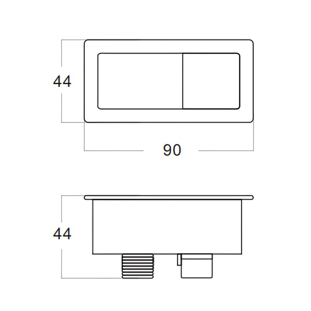 Linsol Marq Back to Wall Toilet Button & Hinge Cover Set - Chrome - Image 2