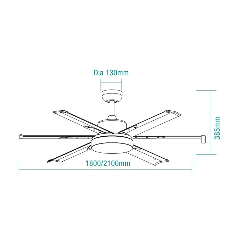Martec Albatross 72" DC Ceiling Fan With 24W LED Light and Remote - White - Image 2