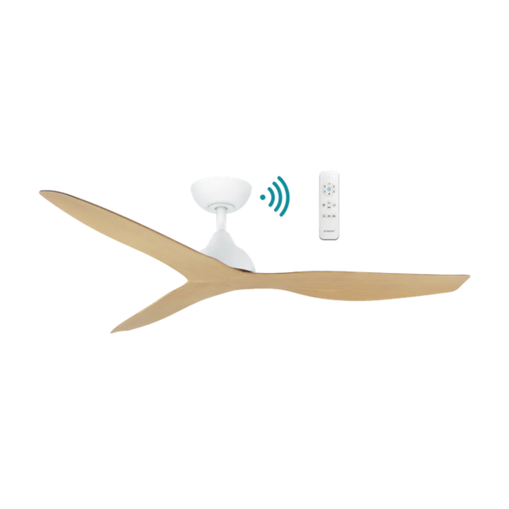 Martec Avoca DC 48″ Smart Ceiling Fan With WIFI Remote Control - Matt White/Oak