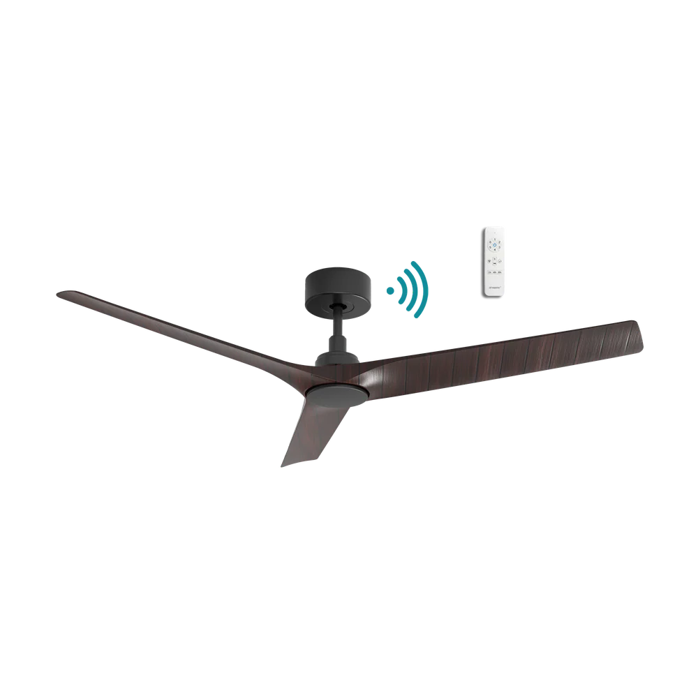 Martec Cordoba DC 52″ Smart Ceiling Fan With WIFI Remote Control - Matt Black/Walnut