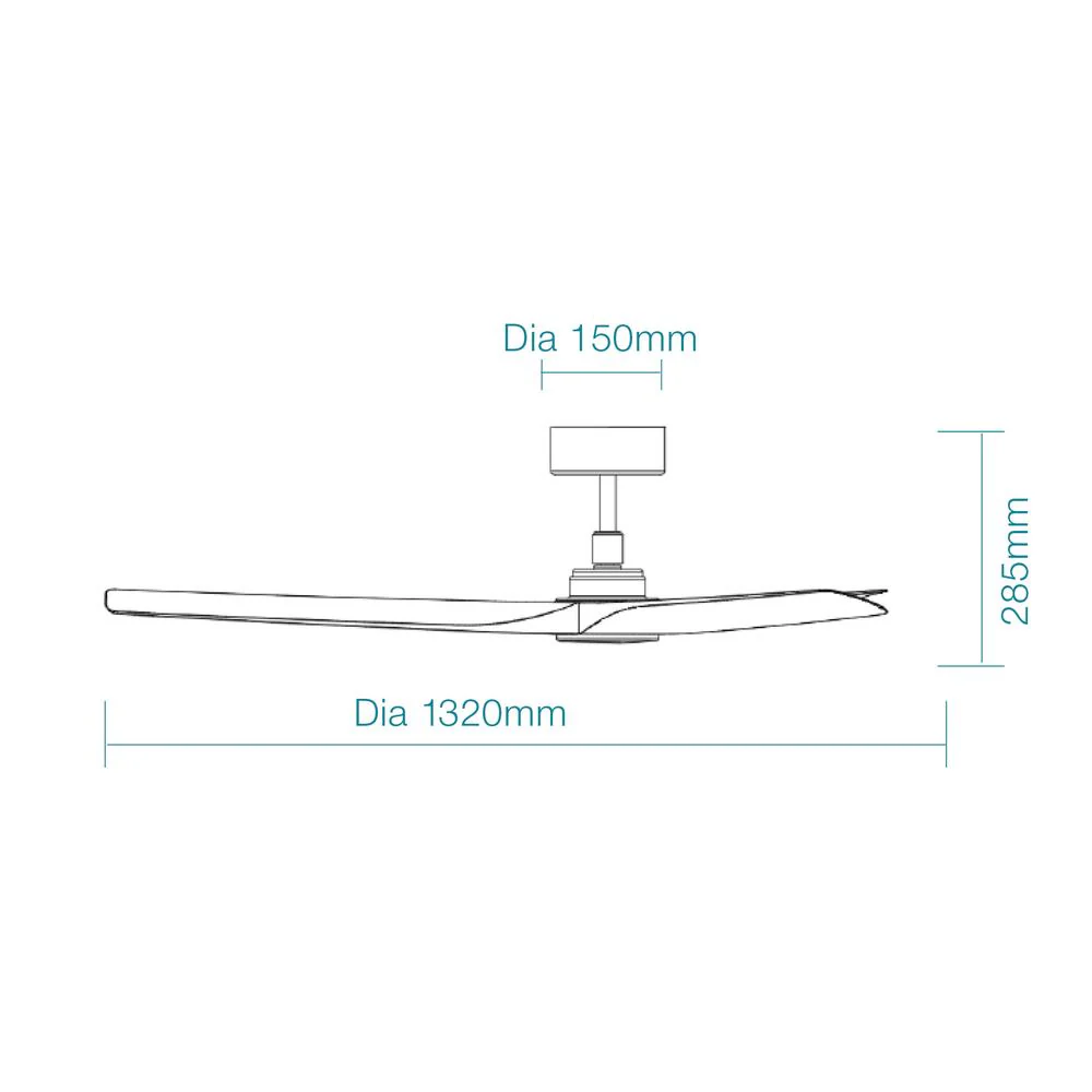 Martec Cordoba DC 52″ Smart Ceiling Fan With WIFI Remote Control - Matt Black/Walnut - Image 2