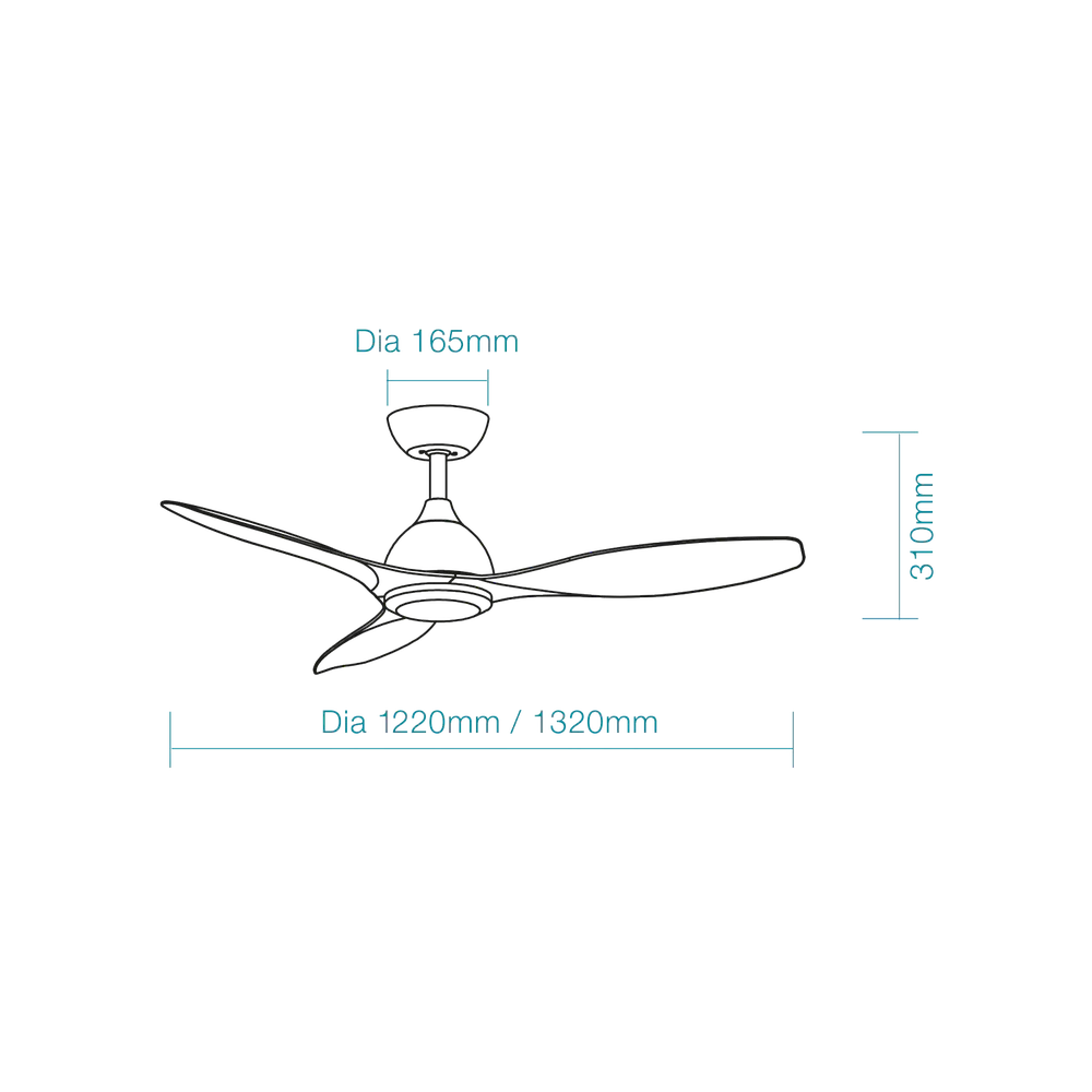Martec Elite DC 48″ Smart Ceiling Fan With WIFI Remote Control - Matt White - Image 2