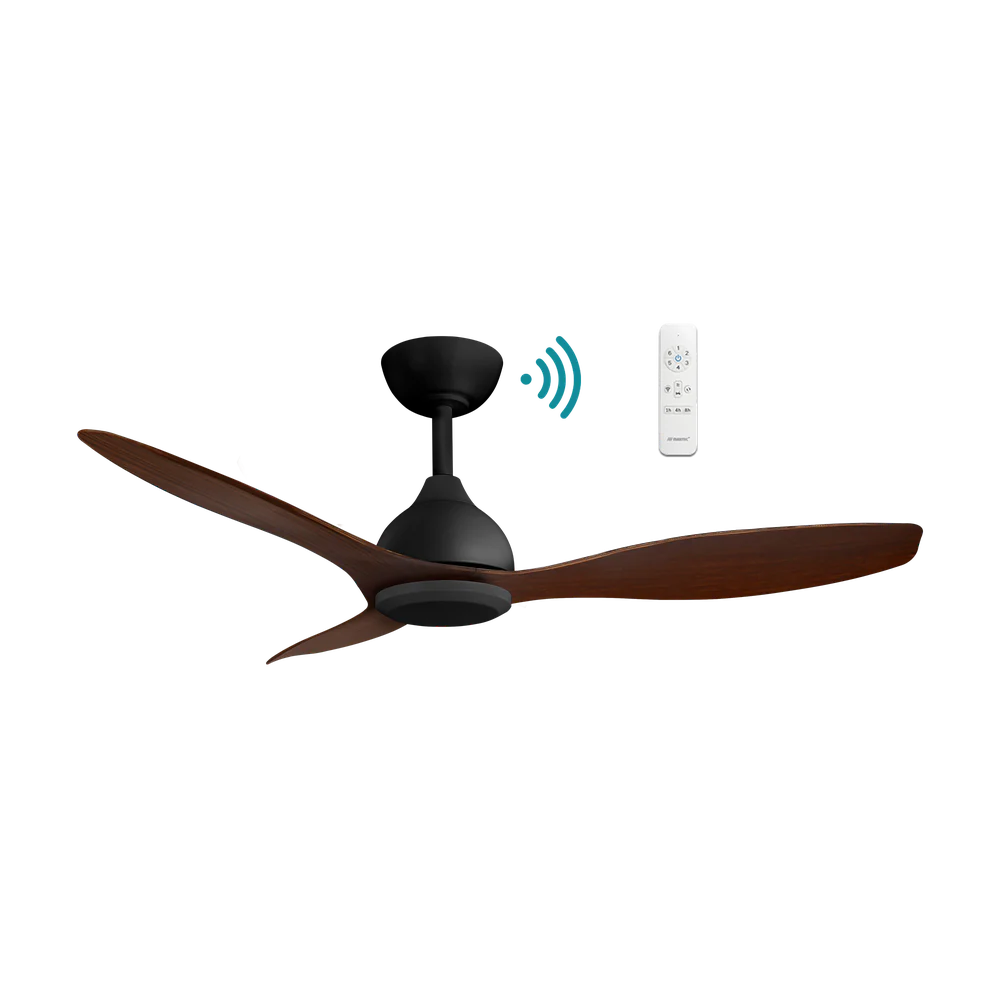 Martec Elite DC 52″ Smart Ceiling Fan With WIFI Remote Control - Matt Black / Walnut