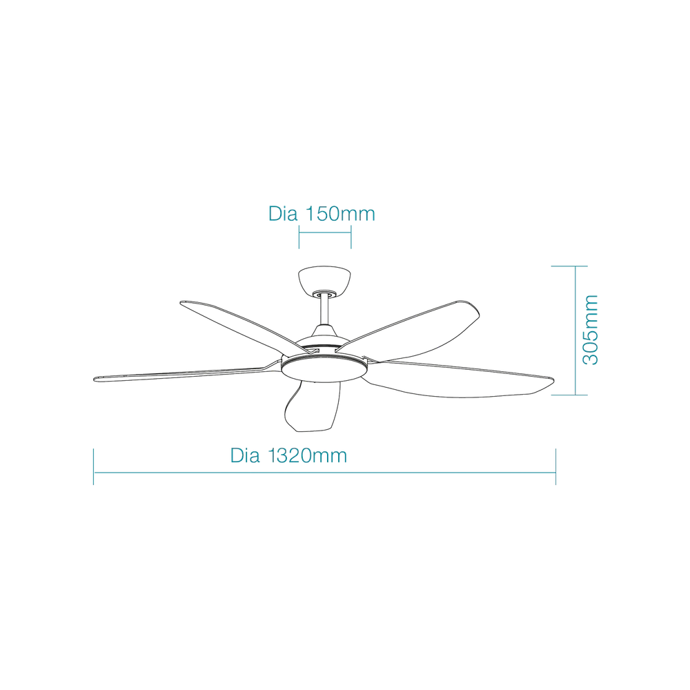 Martec Esprit DC 52″ Smart Ceiling Fan With WIFI Remote Control - Matt White - Image 2