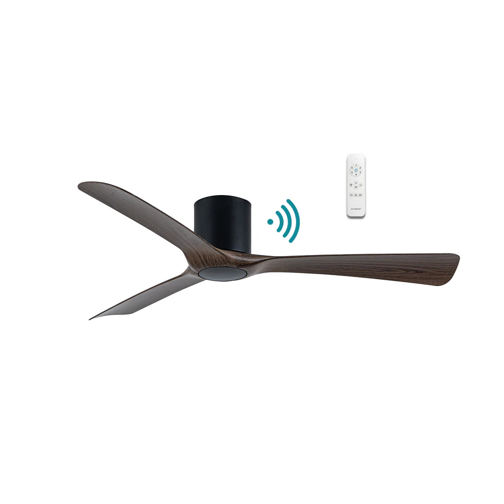 Martec Fresno DC 52″ Smart Ceiling Fan With WIFI Remote Control - Matt Black/Walnut