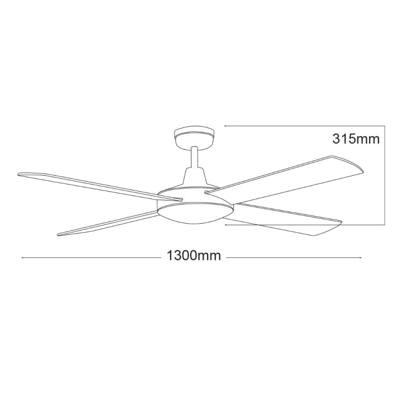 Martec Lifestyle 52" AC Ceiling Fan - Matt Black - Image 2