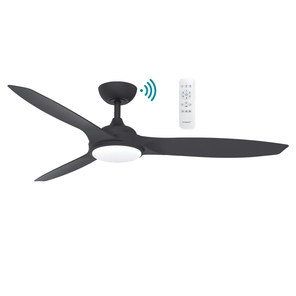 Martec Newport DC 56″ Smart Ceiling Fan With WIFI Remote Control + LED light - Matt Black