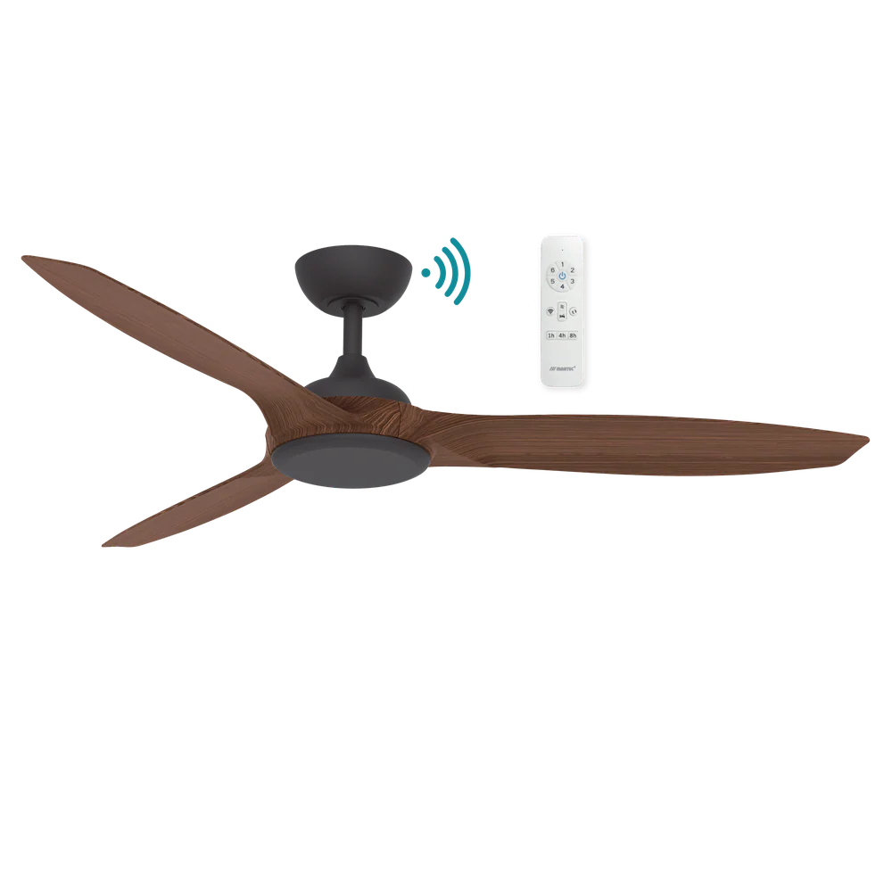Martec Newport DC 56″ Smart Ceiling Fan With WIFI Remote Control - Old Bronze / Walnut