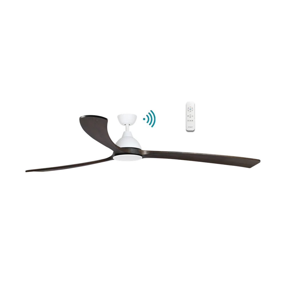 Martec Norfolk Aero DC 70″ Smart Ceiling Fan With WIFI Remote Control - Matt White / Walnut