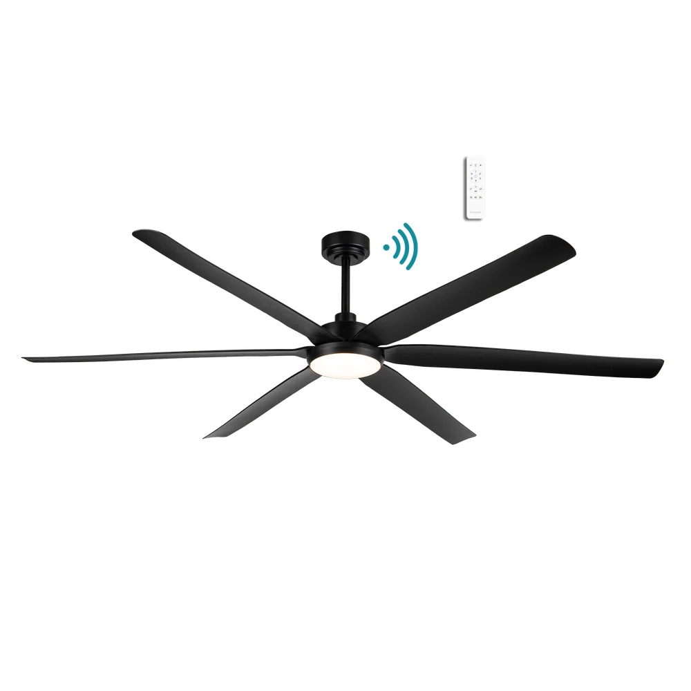 Martec Osprey DC 80″ Smart Ceiling Fan With WIFI Remote Control + LED Light - Matt Black / Matt Black