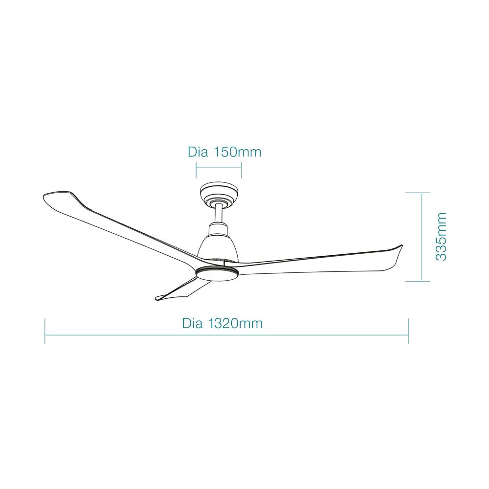 Martec Polo DC 52″ Smart Ceiling Fan With WIFI Remote Control + LED light - Matt White - Image 2
