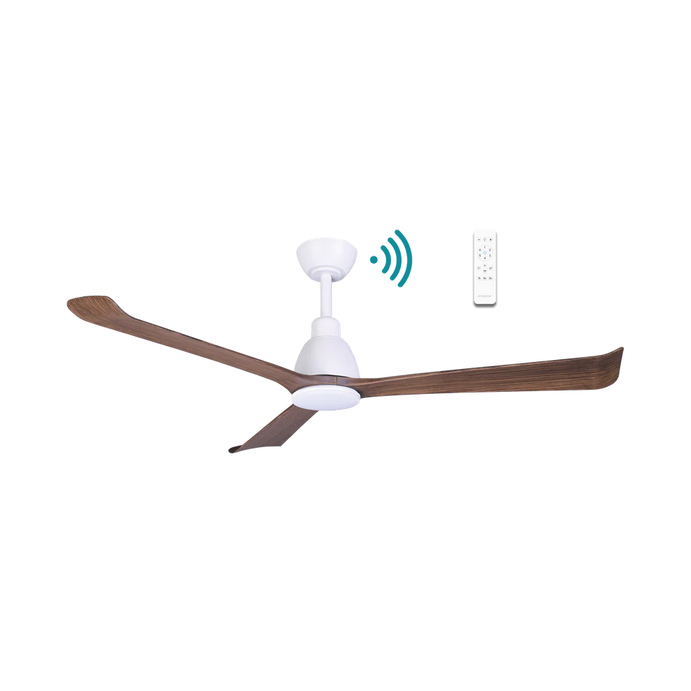 Martec Polo DC 52″ Smart Ceiling Fan With WIFI Remote Control + LED light - Matt White / Walnut