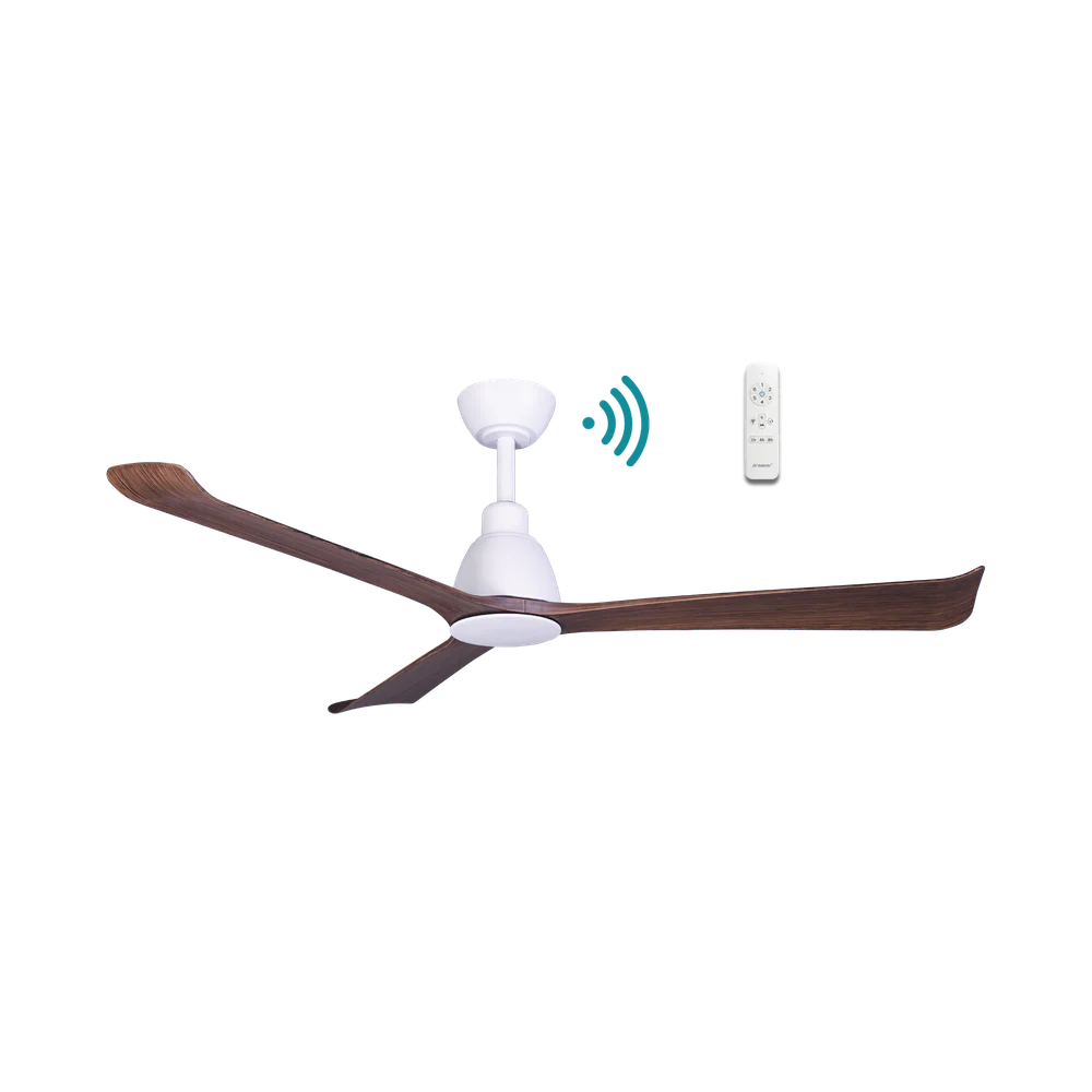 Martec Polo DC 52″ Smart Ceiling Fan With WIFI Remote Control - Matt White / Walnut