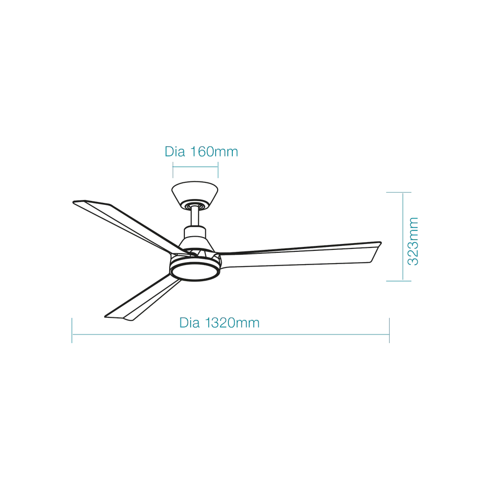 Martec Riviera DC 52″ Smart Ceiling Fan With WIFI Remote Control + LED light - Matt Black - Image 2