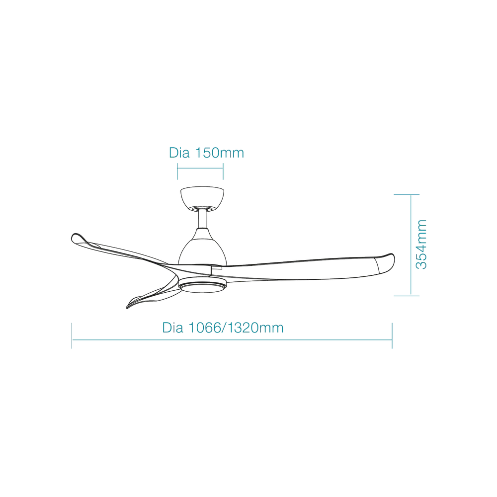 Martec Scorpion DC 42″ Smart Ceiling Fan With WIFI Remote Control + LED light - Matt Black - Image 2
