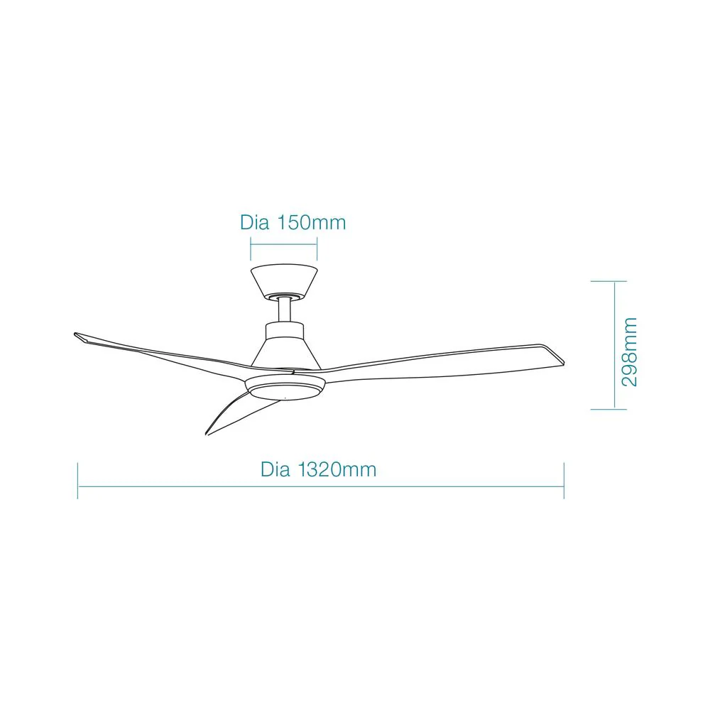 Martec Triumph DC 52″ Smart Ceiling Fan With WIFI Remote Control + LED light - Matt White - Image 2