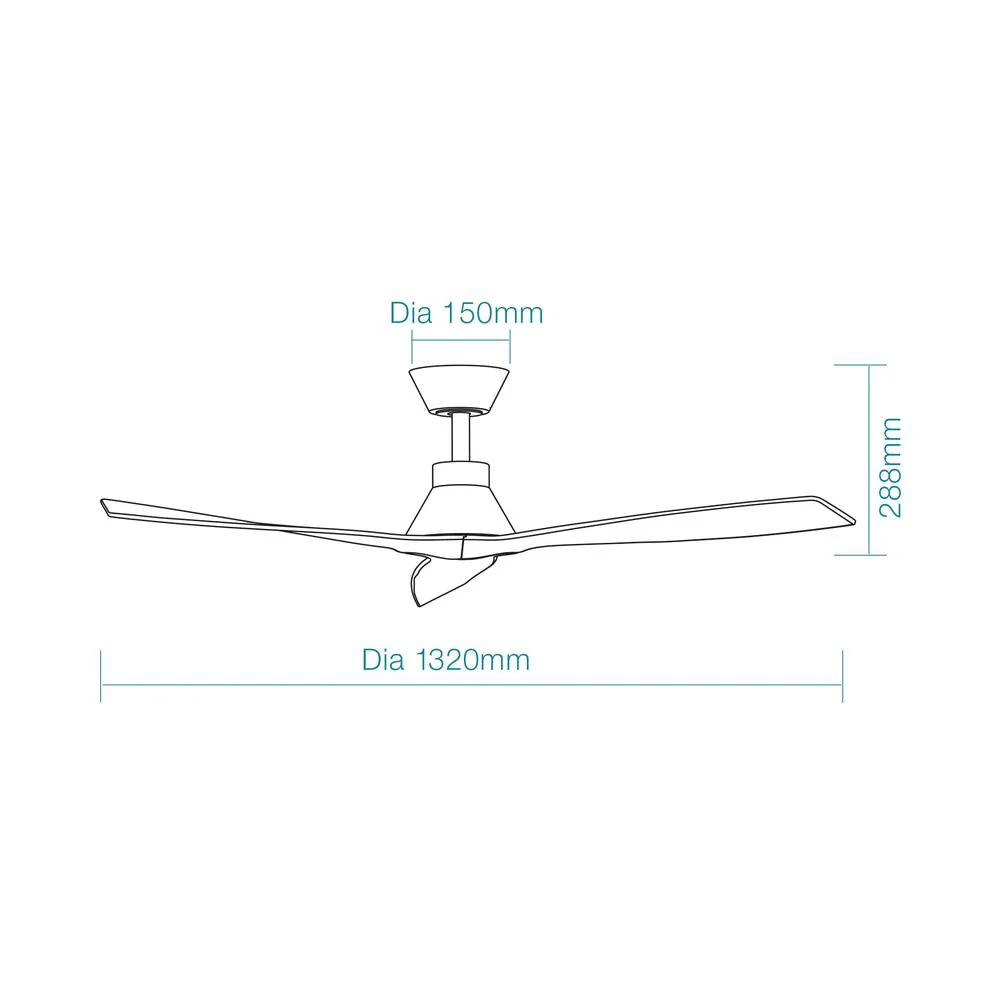 Martec Triumph DC 52″ Smart Ceiling Fan With WIFI Remote Control - Matt Black - Image 2