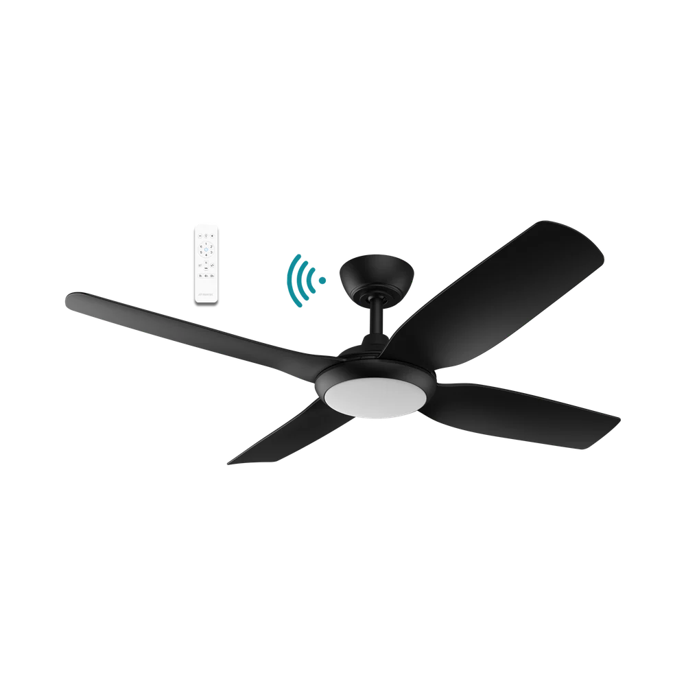 Martec Viper DC 48″ 4 Blade Smart Ceiling Fan With WIFI Remote Control + LED Light - Matt Black